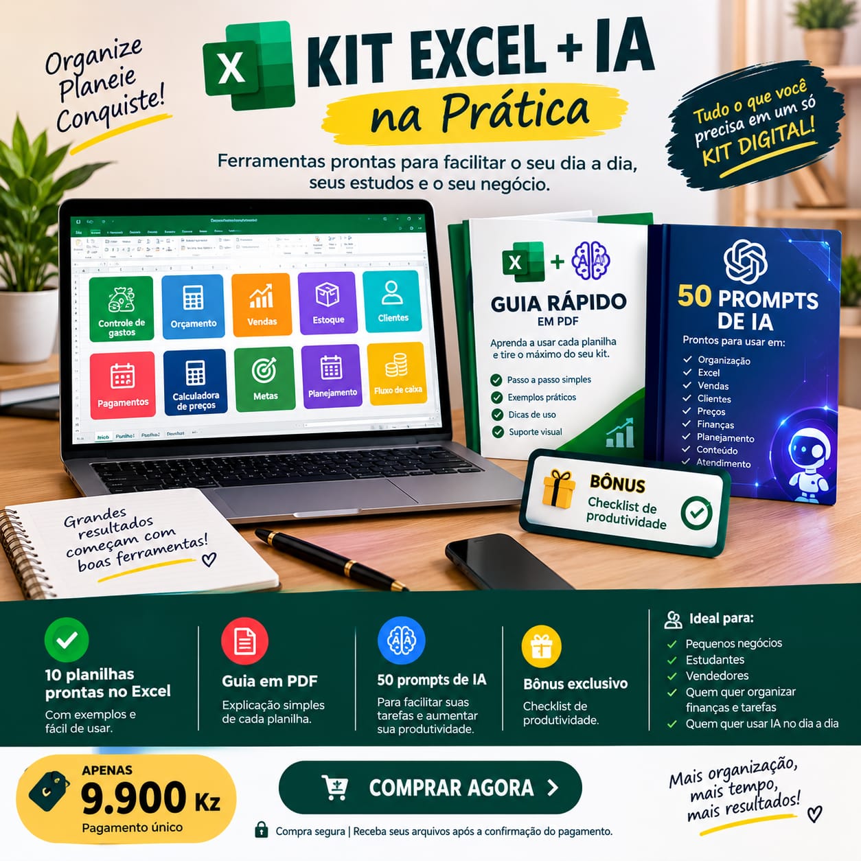 Kit Excel + IA na prática